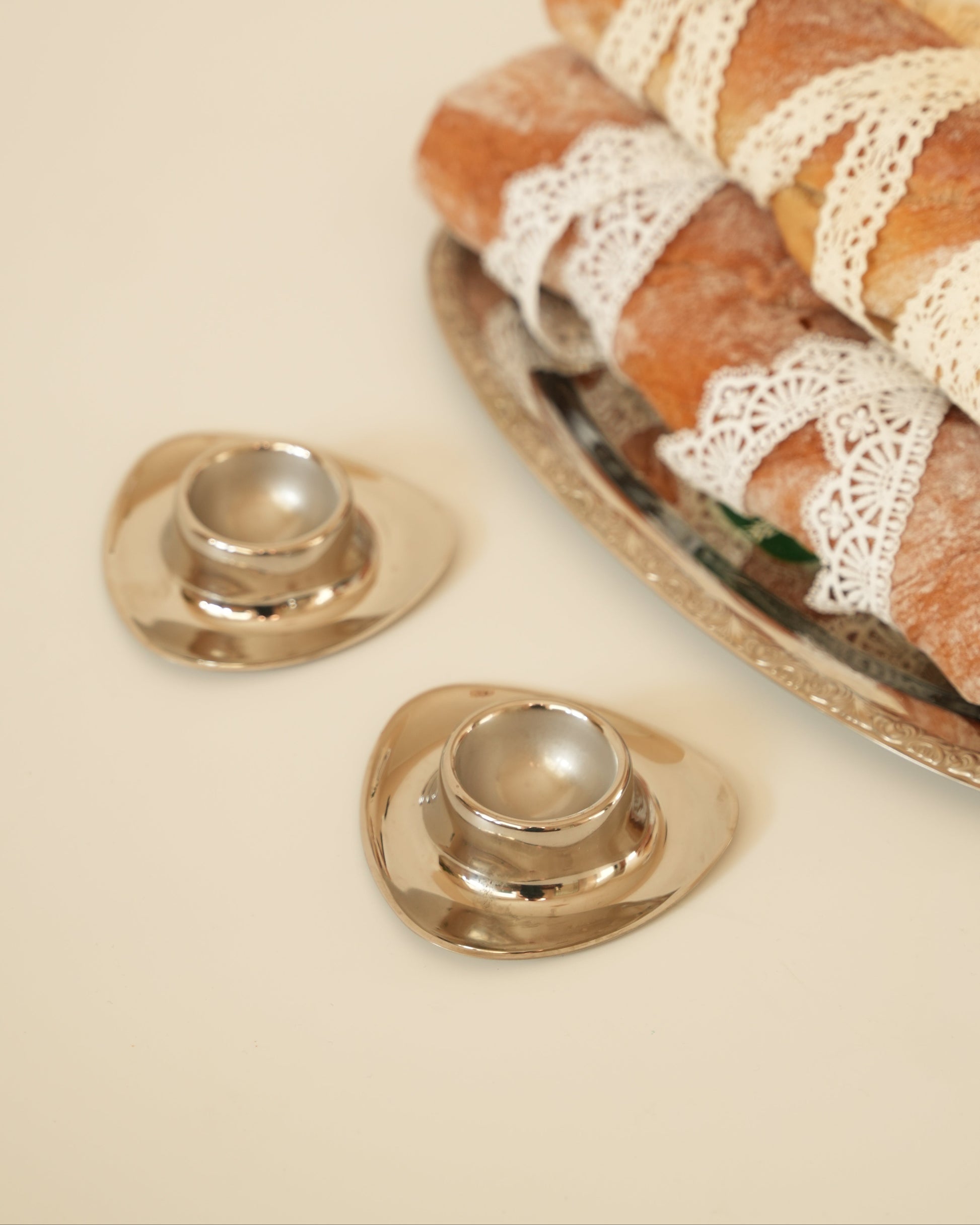 Kieliszki na jajka ze stali nierdzewnej (zestaw 2 sztuki)