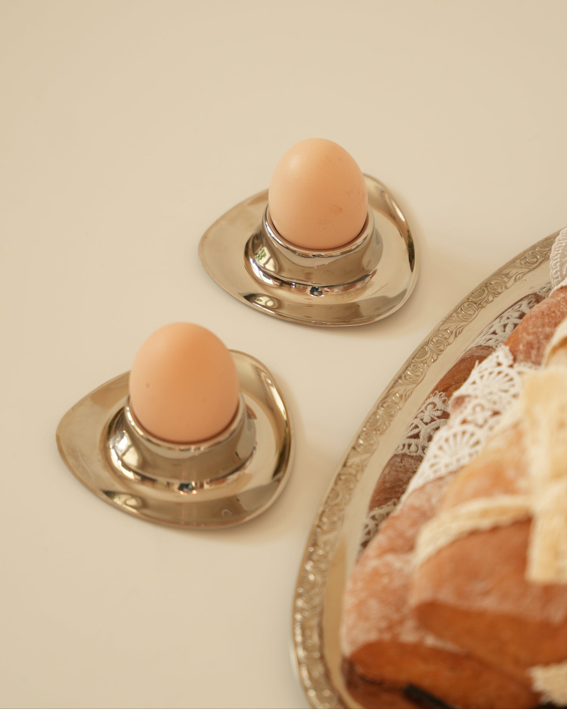 Kieliszki na jajka ze stali nierdzewnej (zestaw 2 sztuki)