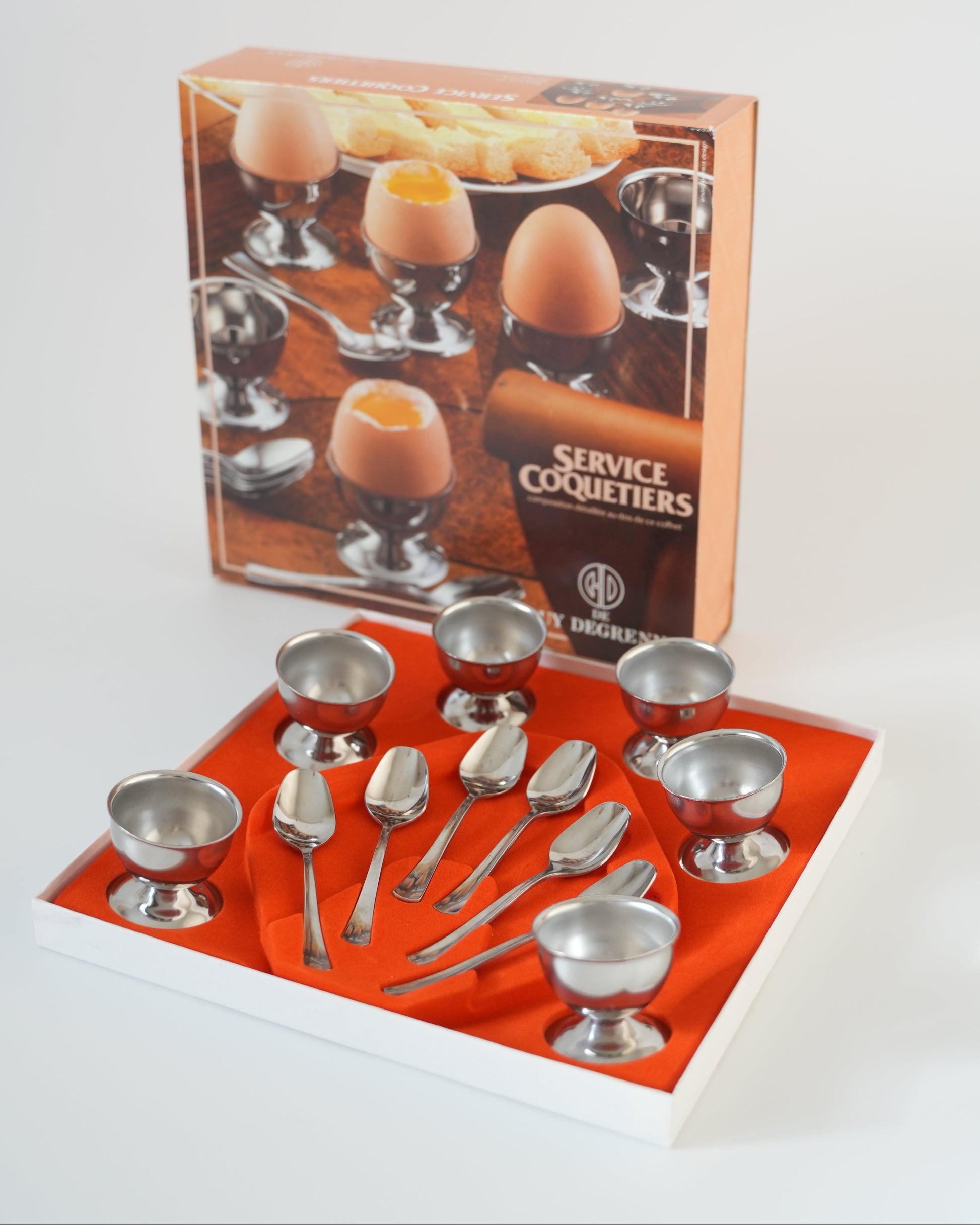 Zestaw kieliszków do jajek z łyżeczkami Guy Degrenne