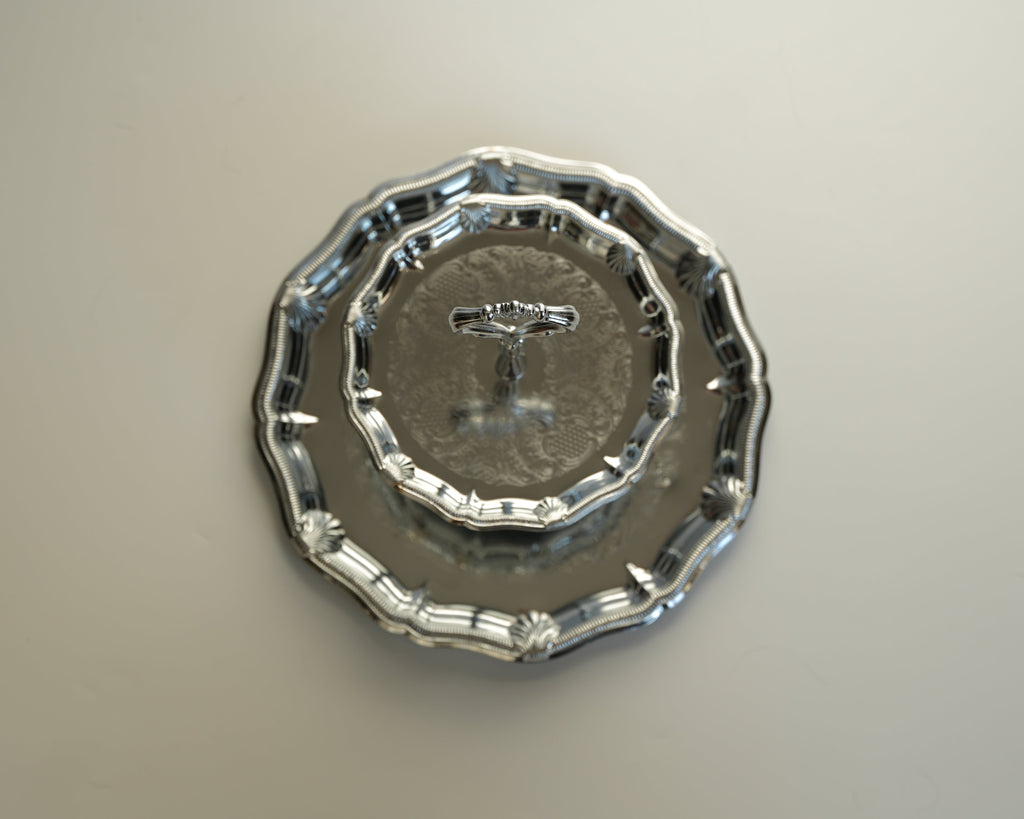 Chromowana etażerka 