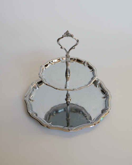 Chromowana etażerka 