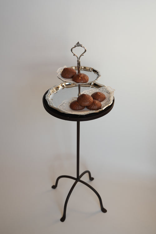 Chromowana etażerka 