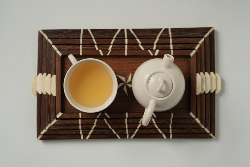 Drewniane tacki ozdobne (zestaw 5 tacek)