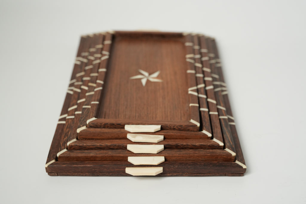 Drewniane tacki ozdobne (zestaw 5 tacek)