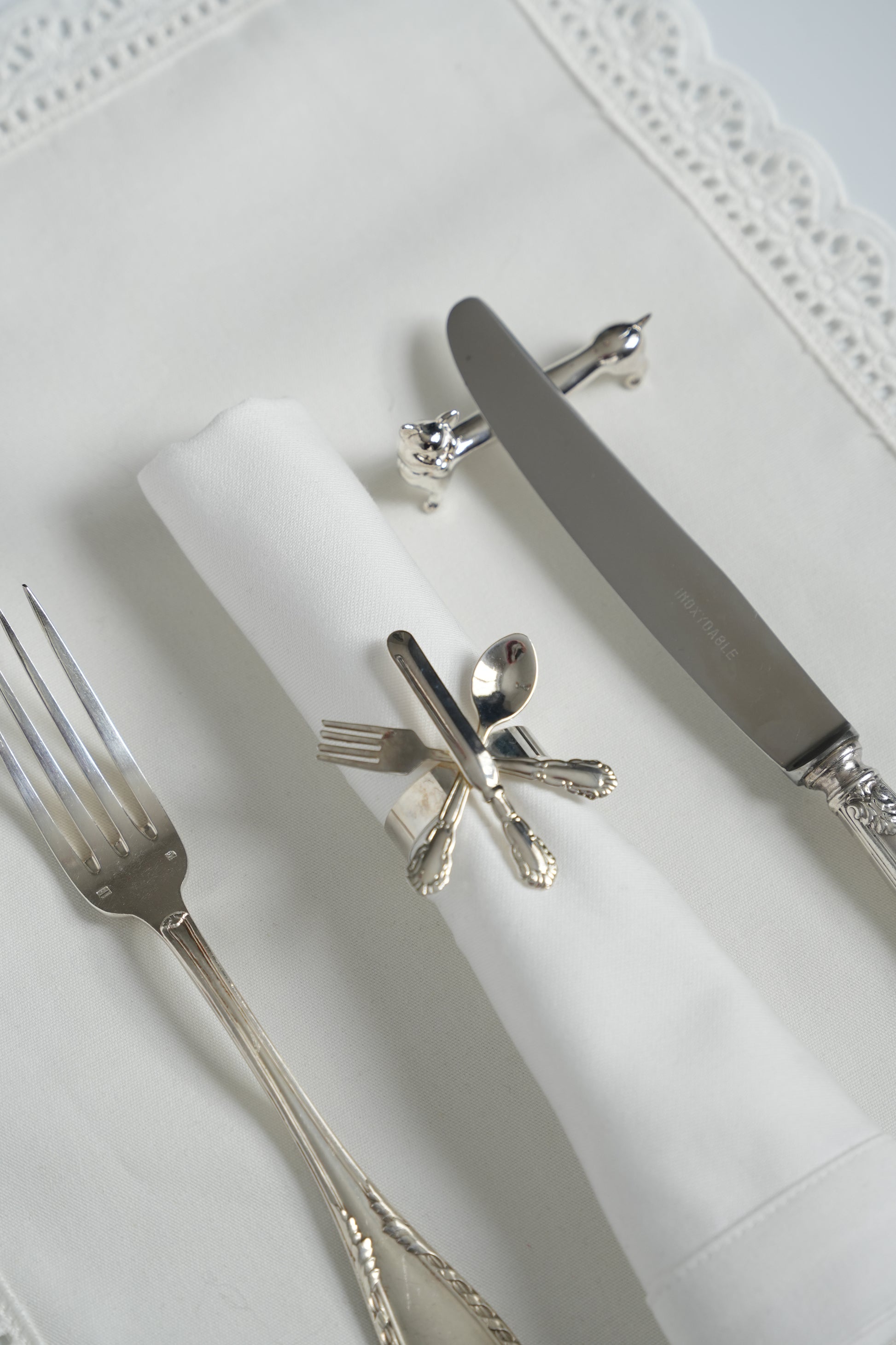 Podstawki pod sztućce w kształcie kotków (zestaw)