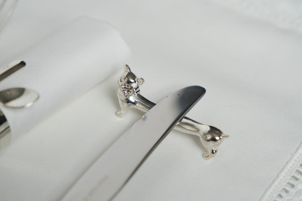 Podstawki pod sztućce w kształcie kotków (zestaw)