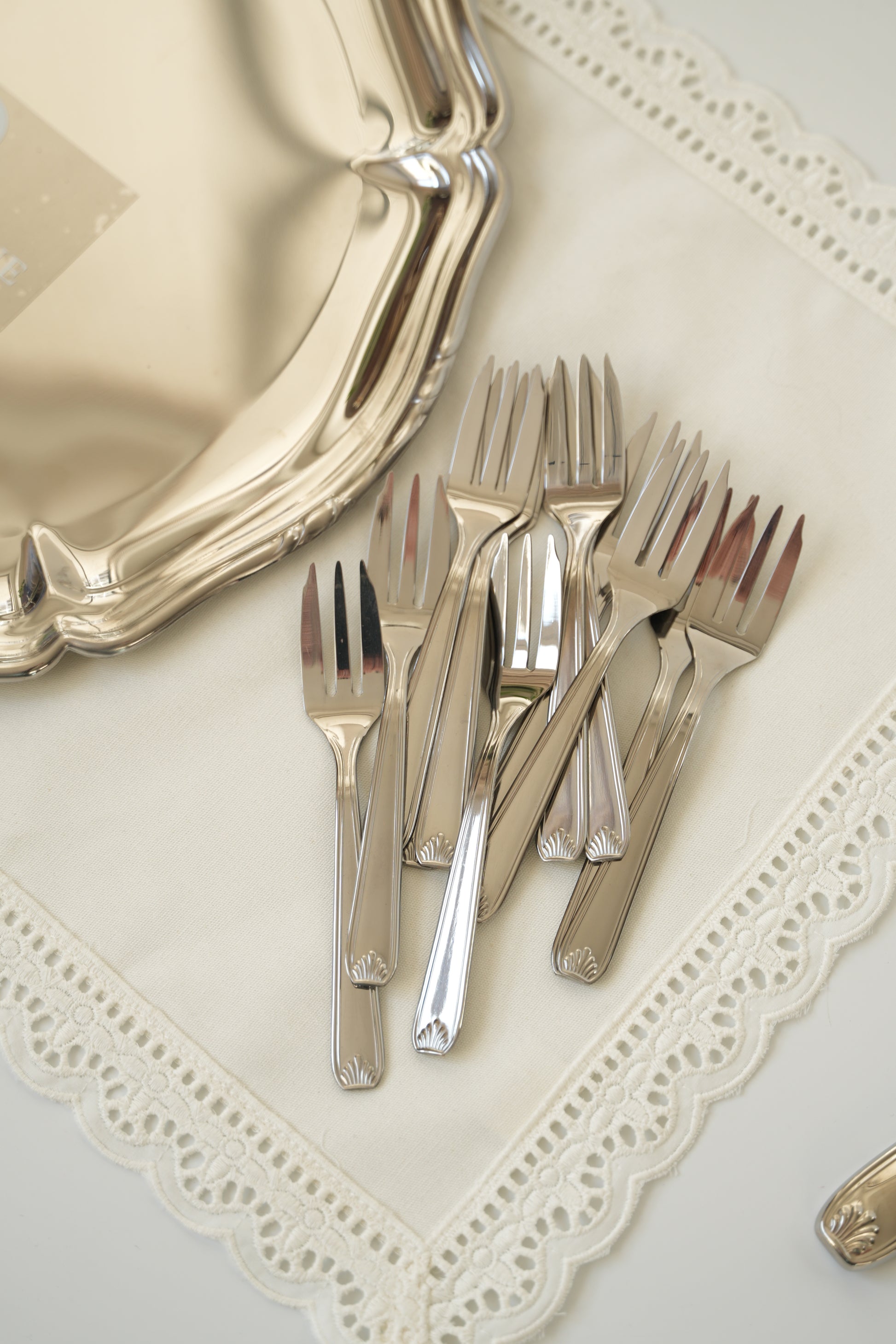 Taca i sztućce do ciasta Guy Degrenne (zestaw)