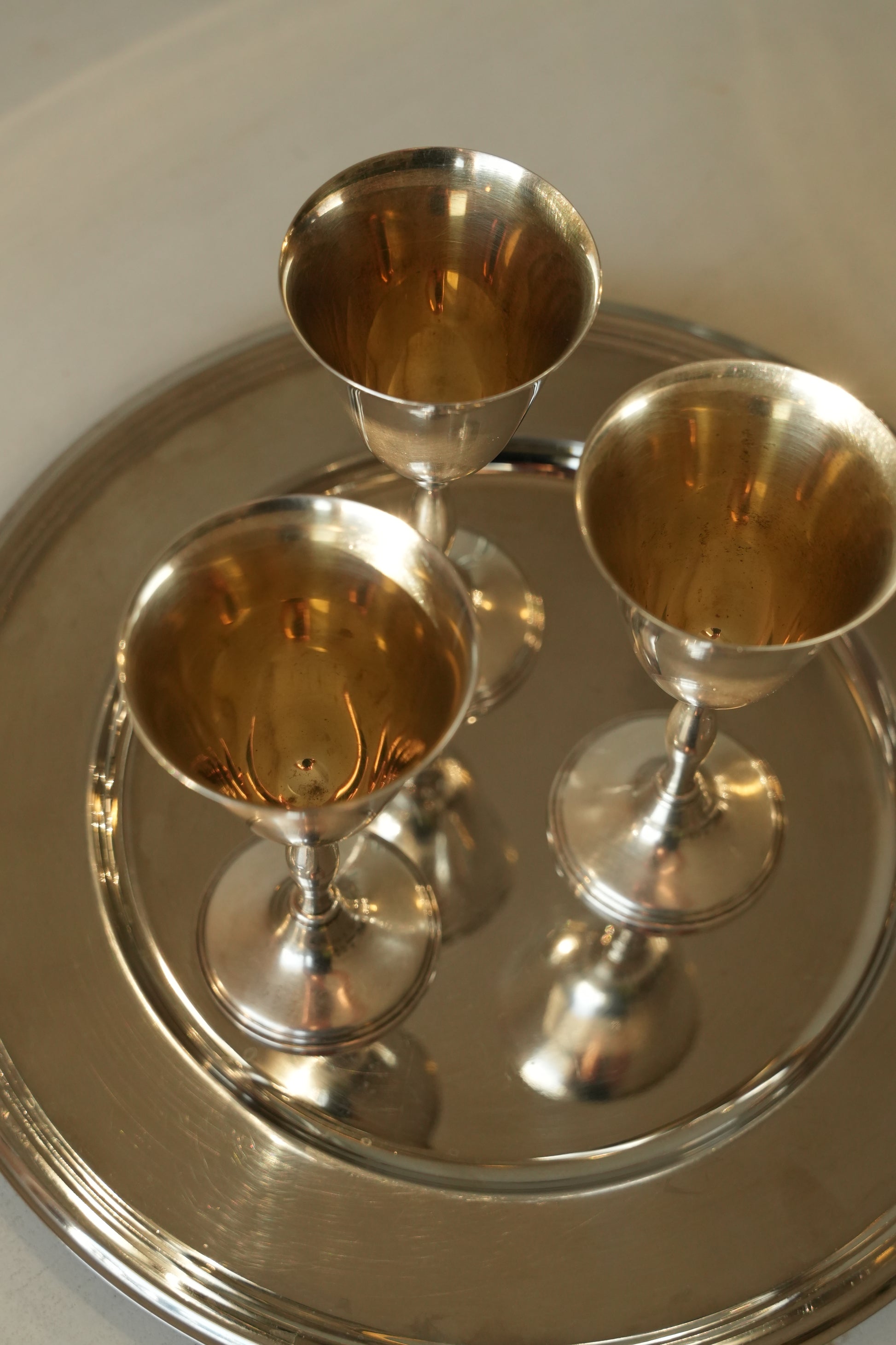 Posrebrzane kieliszki (para)