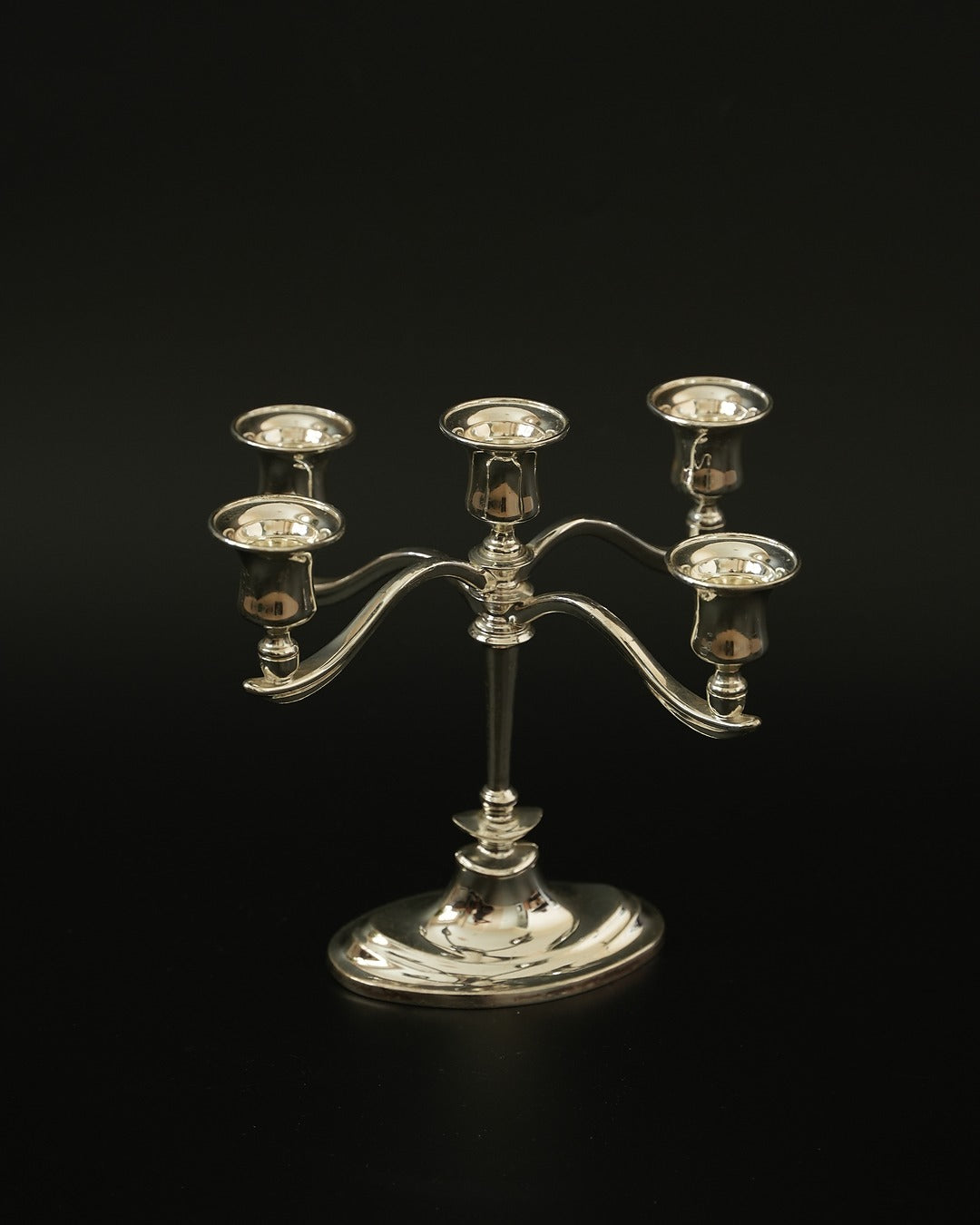 Posrebrzany kandelabr pięcioramienny