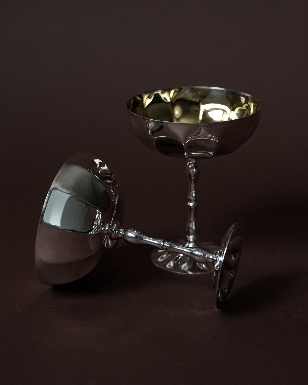 Posrebrzane kieliszki do szampana / pucharki