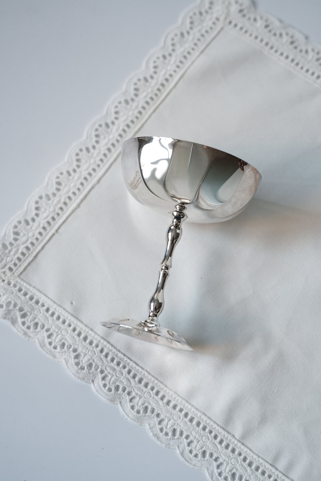 Posrebrzane kieliszki do szampana / pucharki