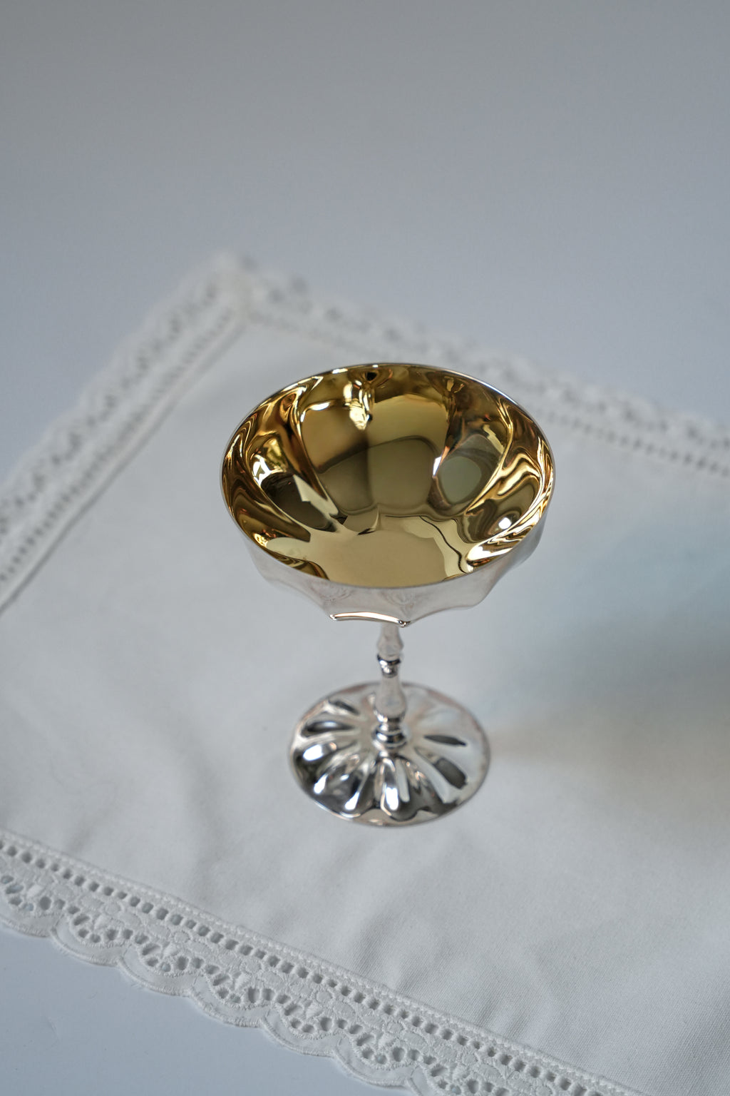 Posrebrzane kieliszki do szampana / pucharki