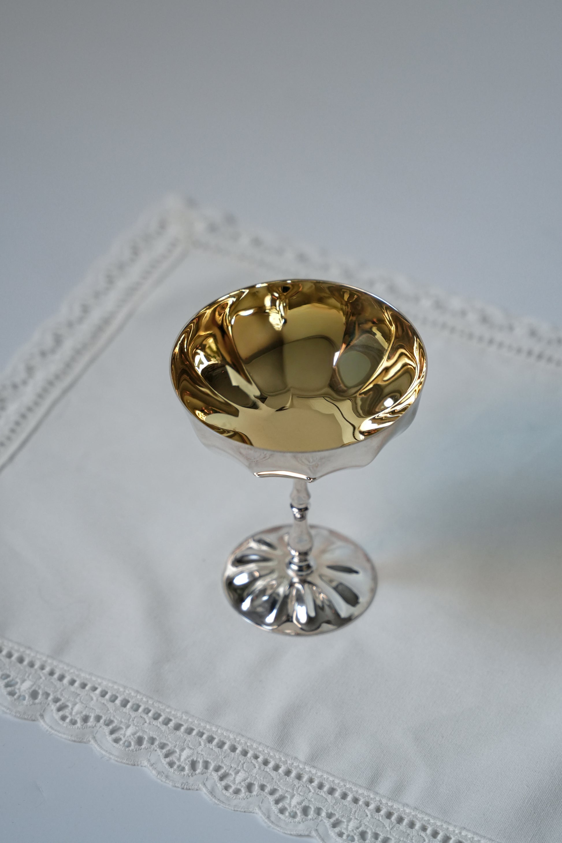 Posrebrzane kieliszki do szampana / pucharki