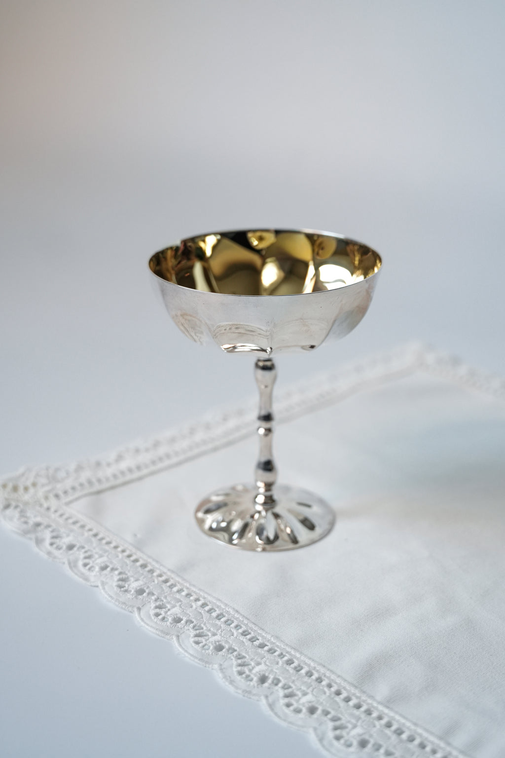 Posrebrzane kieliszki do szampana / pucharki