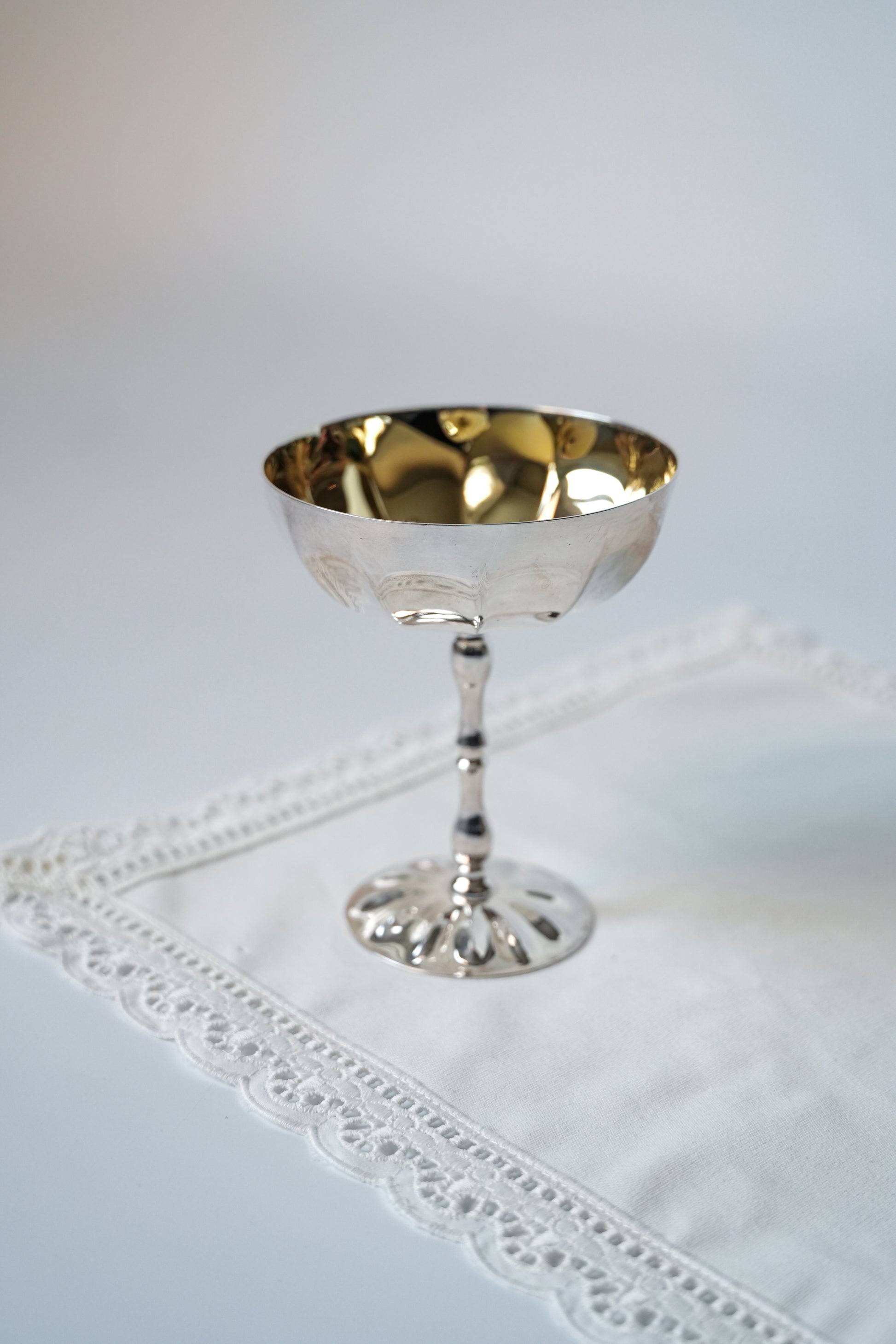 Posrebrzane kieliszki do szampana / pucharki